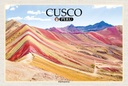 Holzschild 20x30 cm Cusco Peru Regenbogenberge Bildmotiv Reisemotiv Straße Stadt