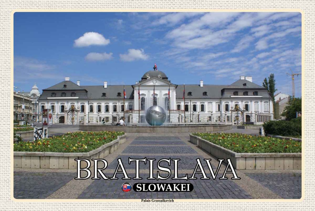 Holzschild 20x30 cm Bratislava Slowakei Palais Grassalkovich Bildmotiv Reisemotiv Europa