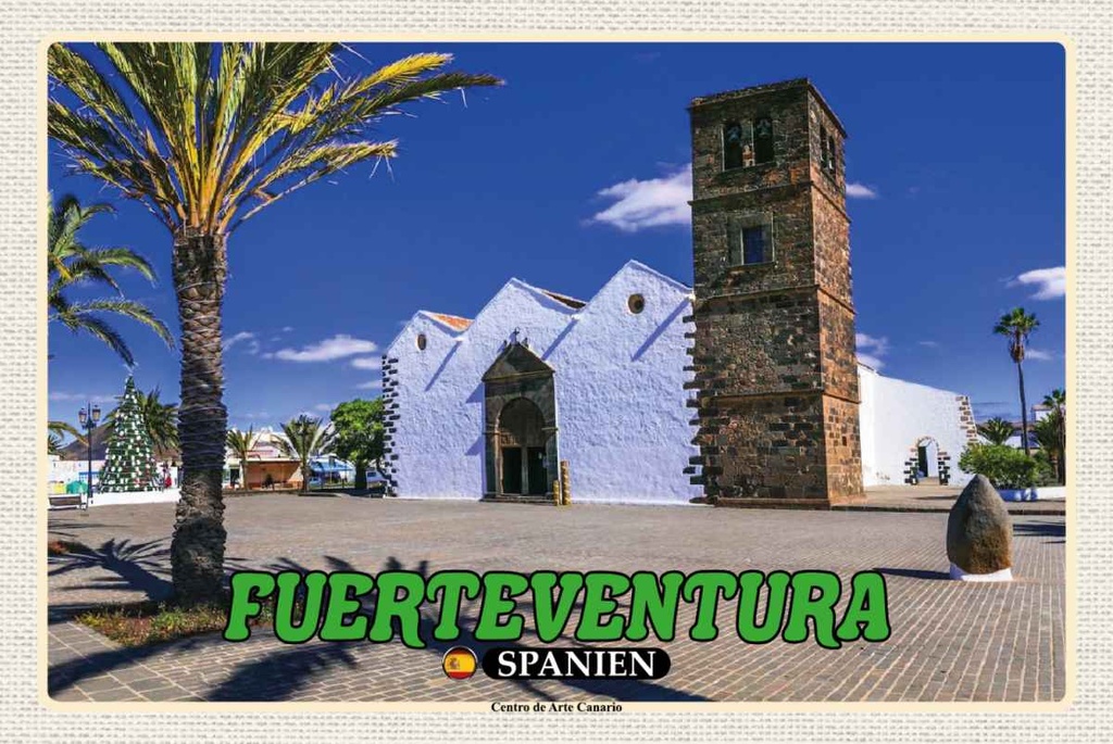 Holzschild 20x30 cm Fuerteventura Spanien Centro Arte Canario Bildmotiv Reisemotiv Europa