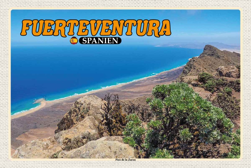 Holzschild 20x30 cm Fuerteventura Spanien Pico de la Zarza Bildmotiv Reisemotiv Europa