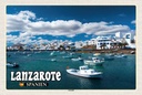 Holzschild 20x30 cm Lanzarote Spanien Arrecife Stadt Meer Bildmotiv Reisemotiv Europa
