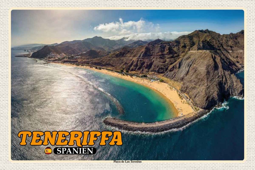 Holzschild 20x30 cm Teneriffa Spanien Playa de Las Teresitas Bildmotiv Reisemotiv Europa
