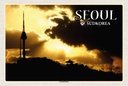 Holzschild 20x30 cm Seoul Südkorea N Tower Fernsehturm Bildmotiv Reisemotiv Abenteuer Reisen