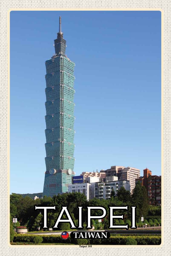 Holzschild 30x20 cm Taipei Taiwan 101 Wolkenkratzer Bildmotiv Reisemotiv Abenteuer Reisen