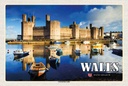 Holzschild 20x30 cm Wales United Kingdom Caernarfon Castle Bildmotiv Reisemotiv Europa