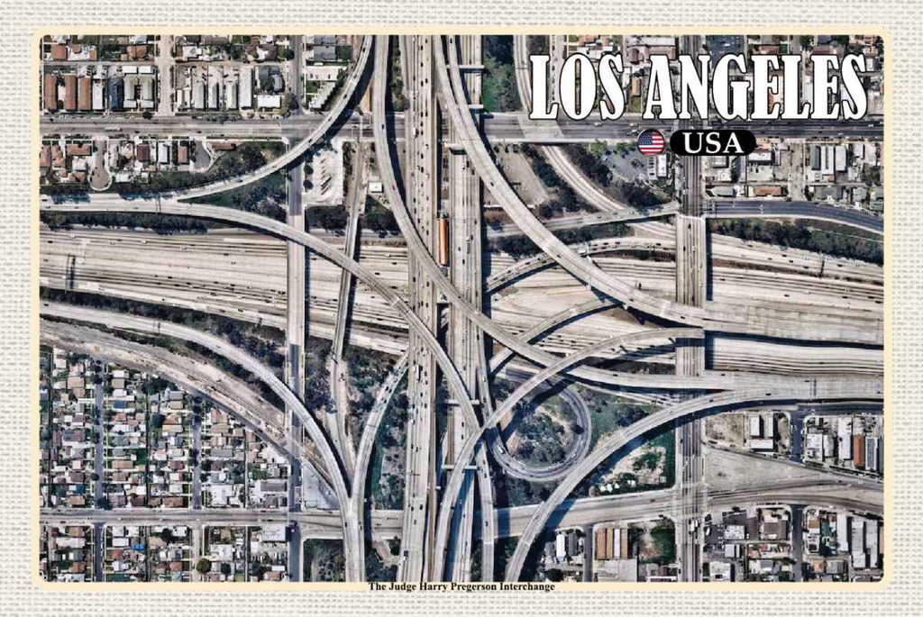 Holzschild 20x30 cm Los Angeles USA Judge Harry Pregerson Bildmotiv Reisemotiv Amerika