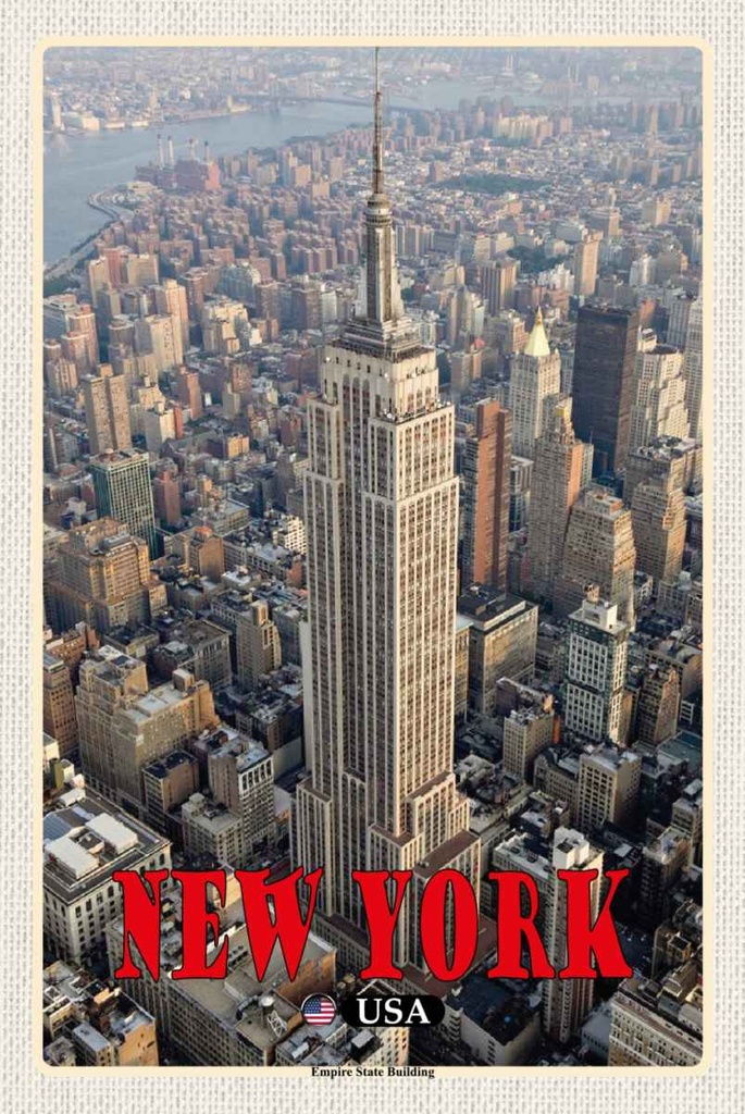 Holzschild 30x20 cm New York Empire State Building Dko Bildmotiv Reisemotiv Amerika USA
