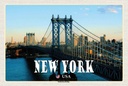 Holzschild 20x30 cm New York USA Manhattan Bridge Brücke Bildmotiv Reisemotiv Amerika