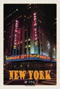 Holzschild 30x20 cm New York USA Radio City Music Hall Bildmotiv Reisemotiv Amerika