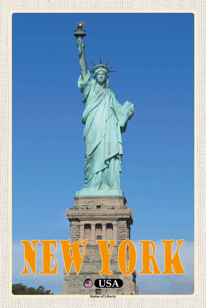 Holzschild 30x20 cm New York Statue of Liberty Freiheitsstatue Bildmotiv Reisemotiv Amerika USA