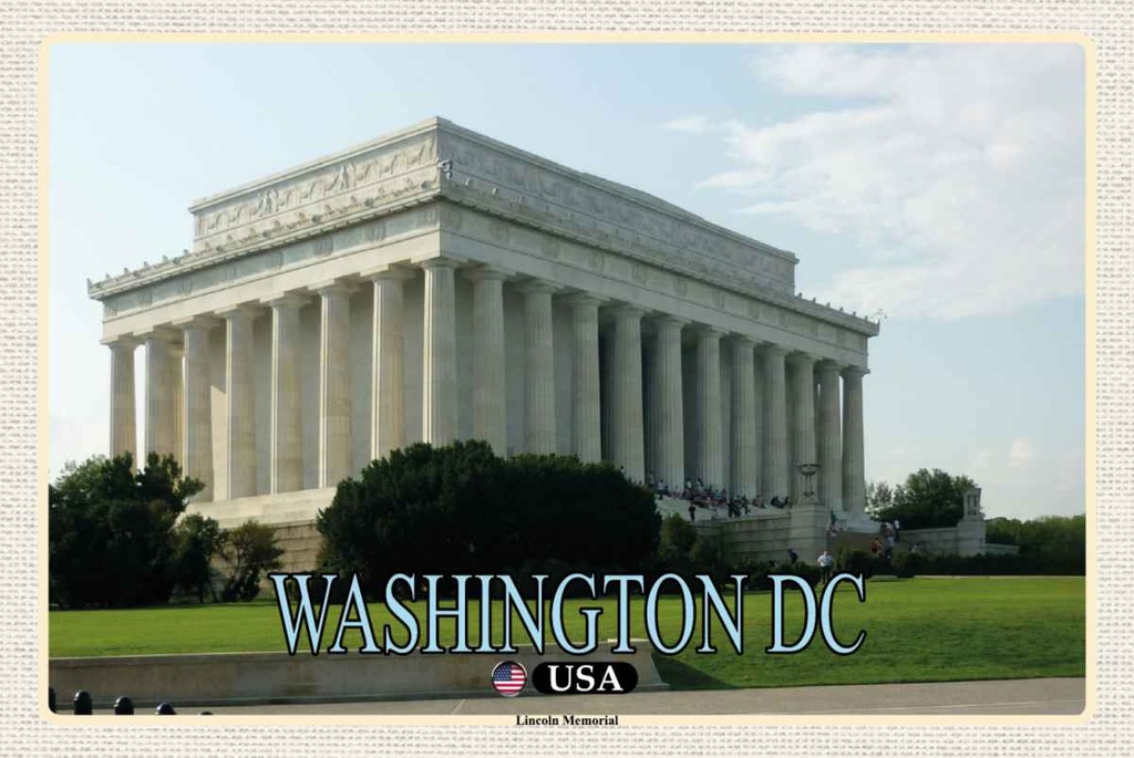 Holzschild 20x30 cm Washington DC USA Lincoln Memorial Bildmotiv Reisemotiv Amerika