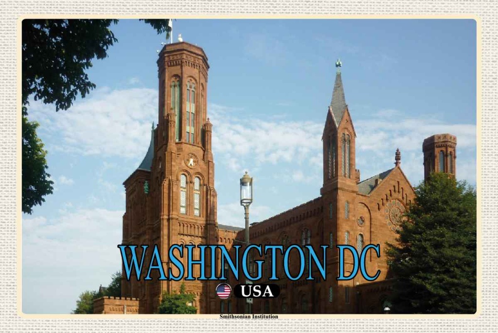 Holzschild 20x30 cm Washington DC USA Smithsonian Institution Bildmotiv Reisemotiv Amerika