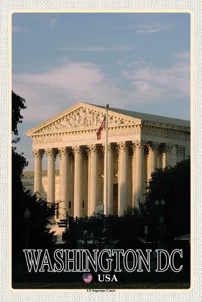 Holzschild 30x20 cm Washington DC USA US Supreme Court Bildmotiv Reisemotiv Amerika