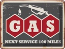 Blechschild 30x40 cm Gas Auto next service 100 Benzin Warnschild Hinweisschild Sicherheit Vorsicht
