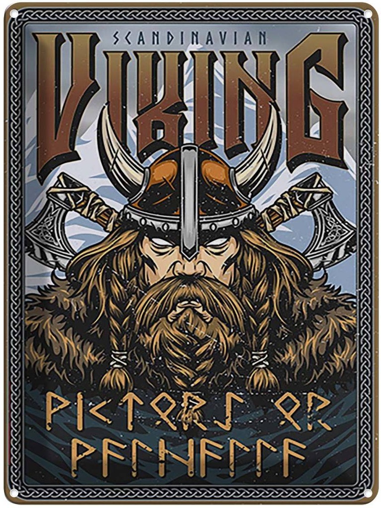 Blechschild 40x30 cm Scandinavian Viking Dekoration