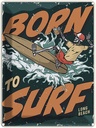 Blechschild 40x30 cm Burn to surf long beach Sommer Sport Hobby