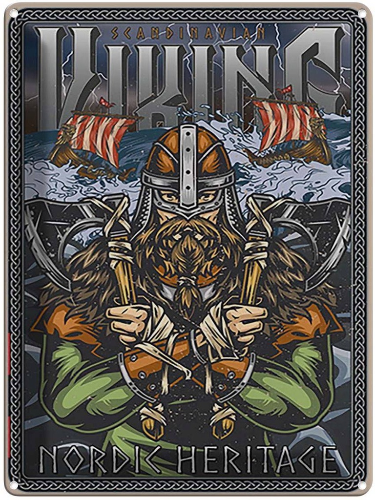 Blechschild 40x30 cm Scandinavian Viking Veritage Dekoration