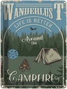 Blechschild 40x30 cm Wanderlus camping Outdoor