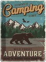 Blechschild 40x30 cm Summer Camping Time wild Forest Outdoor