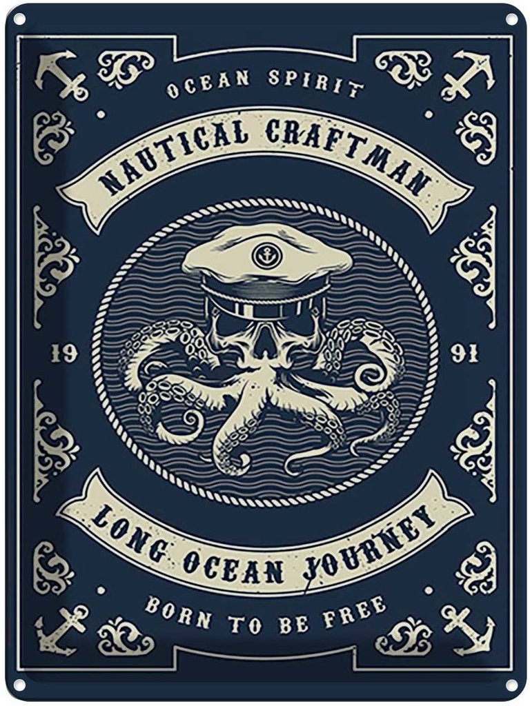 Blechschild 40x30 cm Natural Craftman Ocean Dekoration