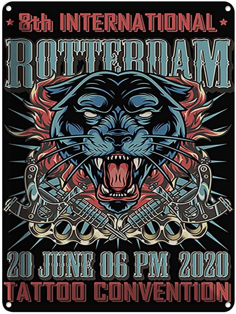 Blechschild 40x30 cm Rotterdam Convention 20 june Straße Stadt