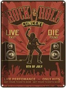 Blechschild 40x30 cm Rock&Roll Concert live 9th july Warnschild Hinweisschild Sicherheit Vorsicht
