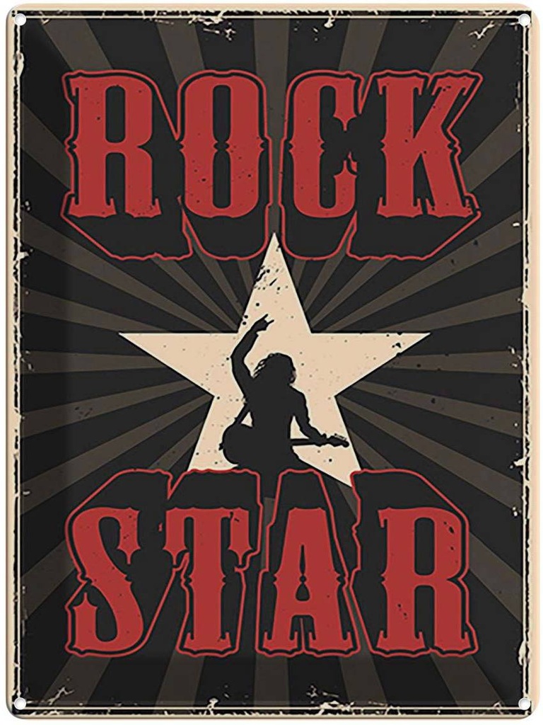 Blechschild 40x30 cm Rock Star Musik Dekoration