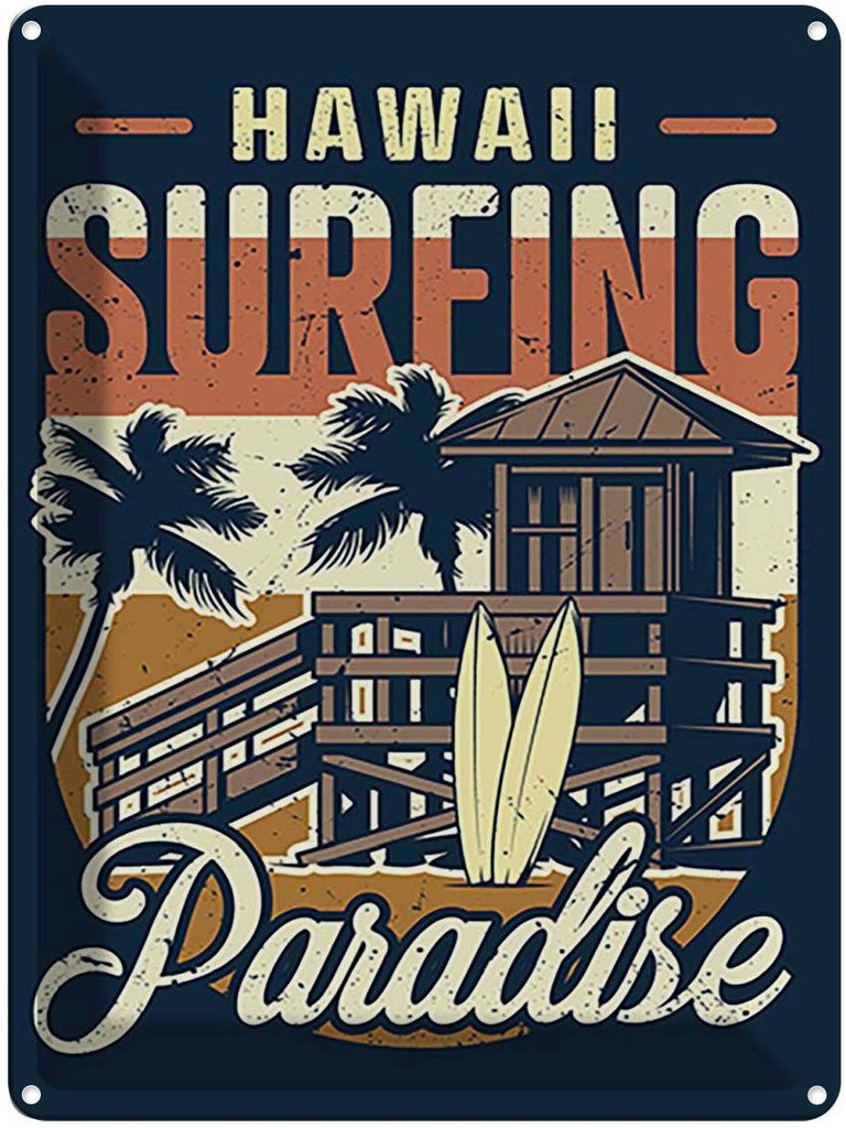 Blechschild 40x30 cm Surfing Paradise Sport Hobby