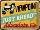 Blechschild 30x40 cm Viewpoint Adventure this way Warnschild Hinweisschild Sicherheit Vorsicht