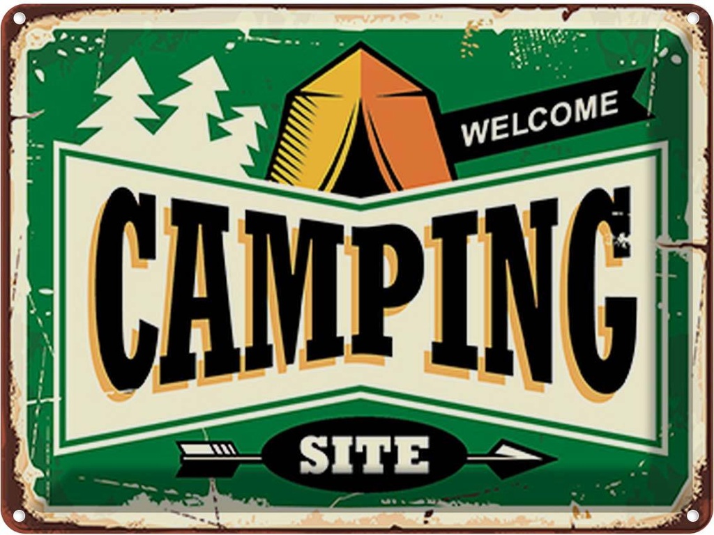 Blechschild 30x40 cm Camping welcome Outdoor