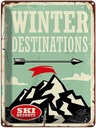 Blechschild 40x30 cm Ski winter destinations Dekoration
