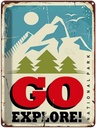 Blechschild 40x30 cm National Park go explore Outdoor Camping