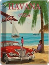 Blechschild 40x30 cm Retro Urlaub Palmen Outdoor Camping