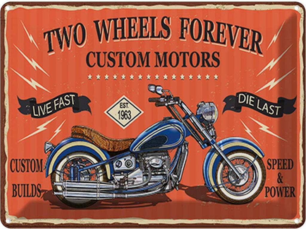 Blechschild 30x40 cm Motorrad custom motors Sport Hobby