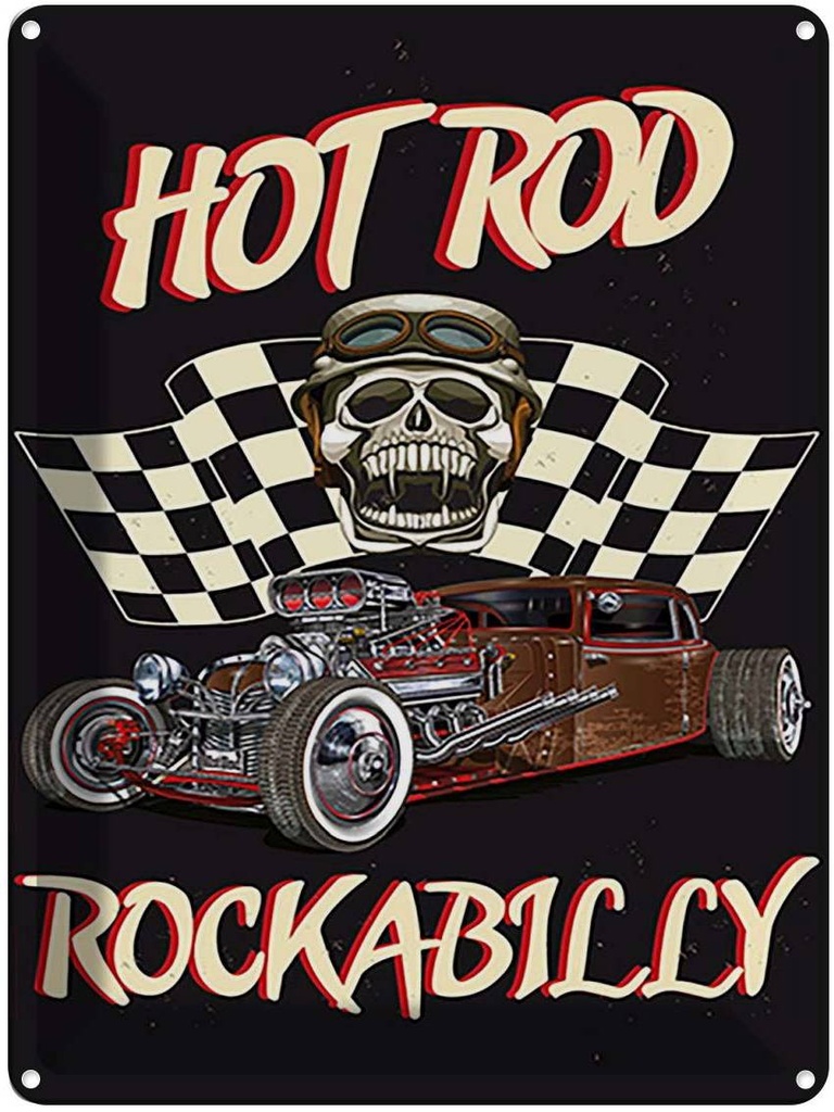 Blechschild 40x30 cm hot rod rockabilly Sport Hobby