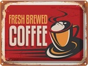 Blechschild 30x40 cm Retro Kaffee fresh brewed Essen Trinken