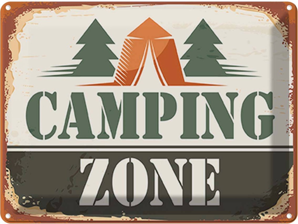 Blechschild 30x40 cm Camping Zone Outdoor