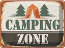 Blechschild 30x40 cm Camping Zone Outdoor