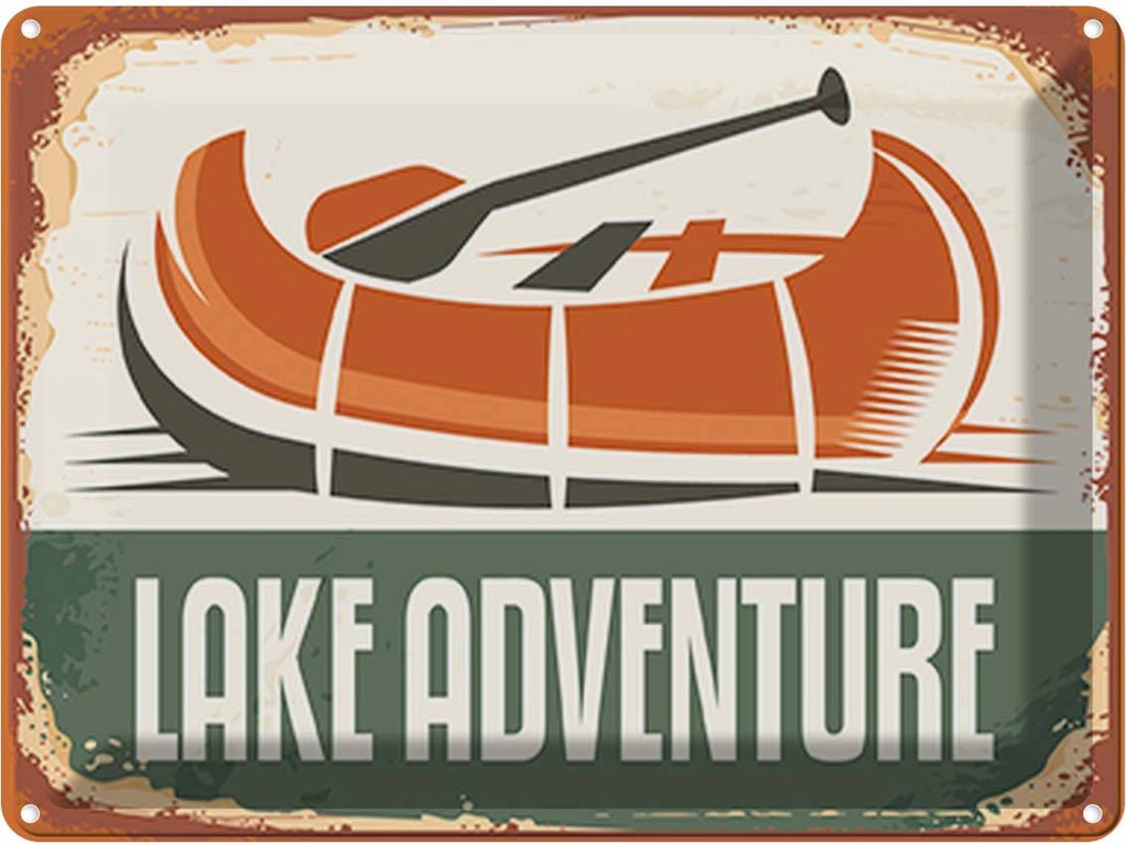Blechschild 30x40 cm lake adventure Outdoor Camping