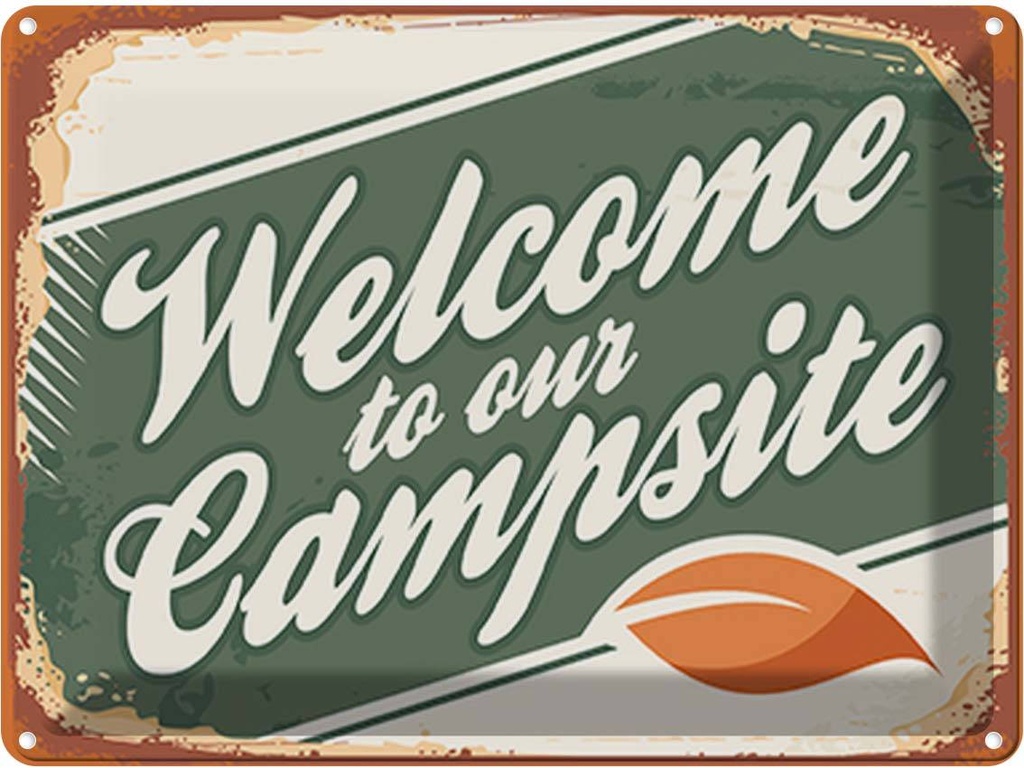 Blechschild 30x40 cm welcome to our Campsite Dekoration