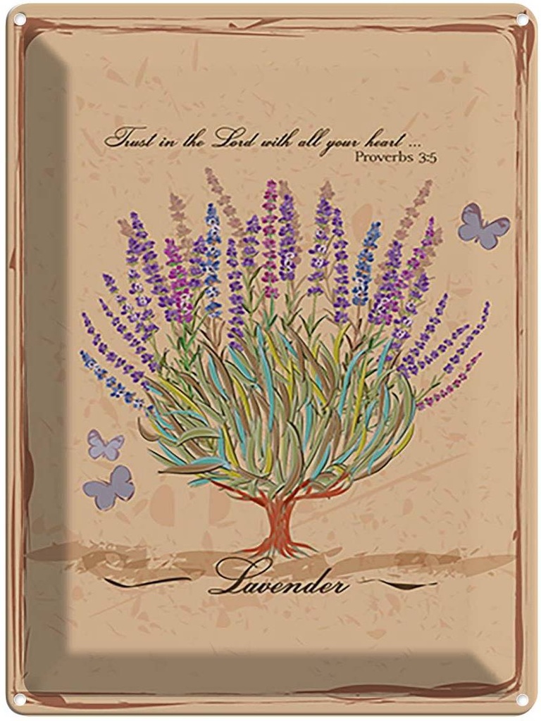 Blechschild 40x30 cm trust in the lord with all Dekoration