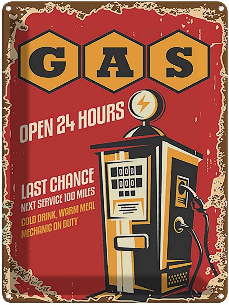 Blechschild 40x30 cm Gas open 24 next service Warnschild Hinweisschild Sicherheit Vorsicht