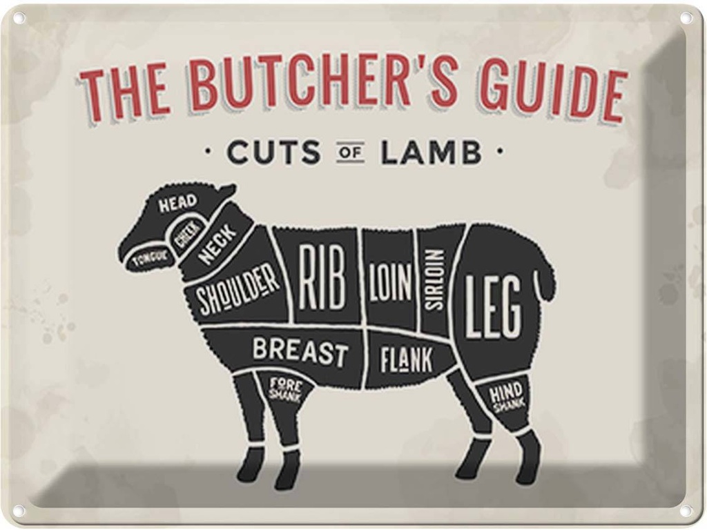Blechschild 30x40 cm cuts Metzgerei Fleisch Beruf Arbeit