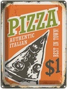 Blechschild 40x30 cm Pizza best in town 1$ Italian Essen Trinken
