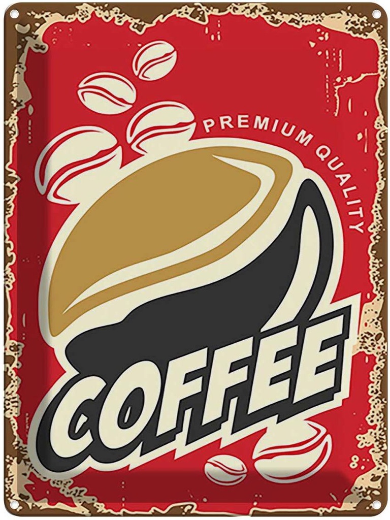 Blechschild 40x30 cm Kaffee Premium Quality Coffee Essen Trinken