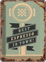 Blechschild 40x30 cm Kaffee best espresso in town! Essen Trinken