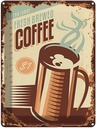 Blechschild 40x30 cm Kaffee fresh brewed Coffee $1 Essen Trinken