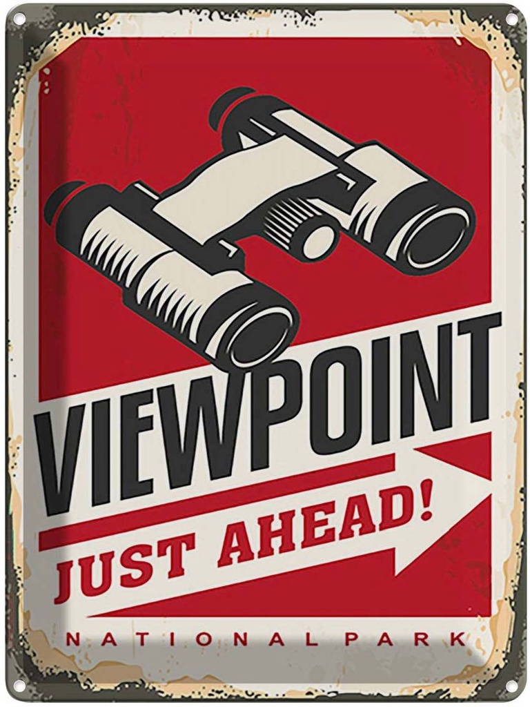 Blechschild 40x30 cm Viewpoint just ahead Adventure Dekoration