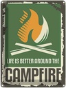 Blechschild 40x30 cm campfire life is better Dekoration