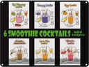 Blechschild 30x40 cm 6 smoothie cocktails recipes Essen Trinken
